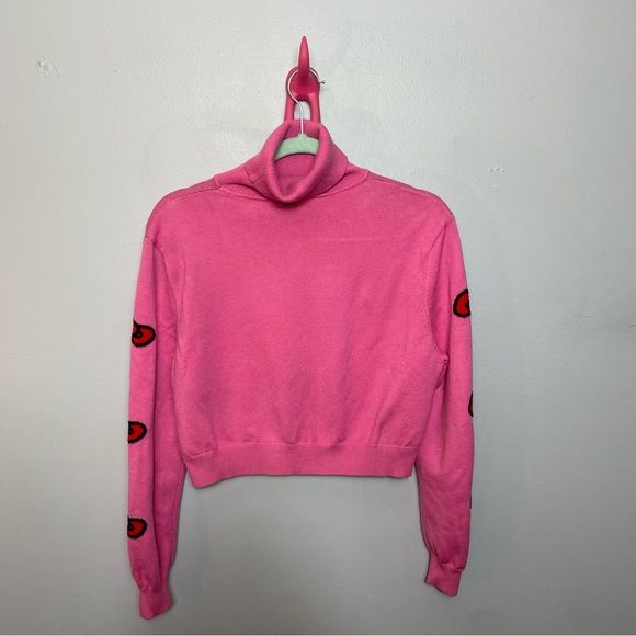 Hello Kitty Sweaters Hello Kitty Pink Cropped Turtleneck Sweater